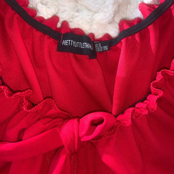 Red Ruffle Detail Romper. US 4 - Picture 7 of 8